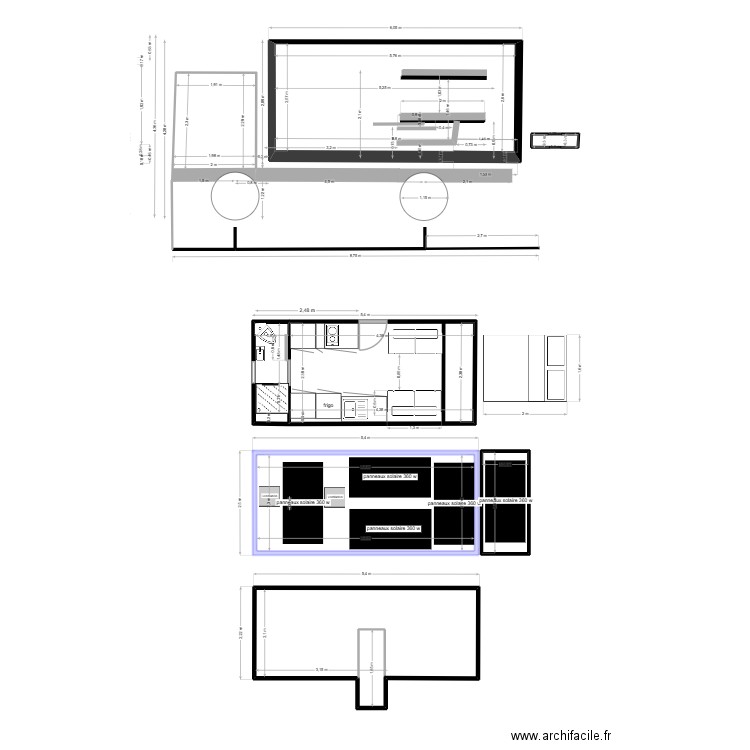 centenaire lit relevable. Plan de 8 pièces et 58 m2