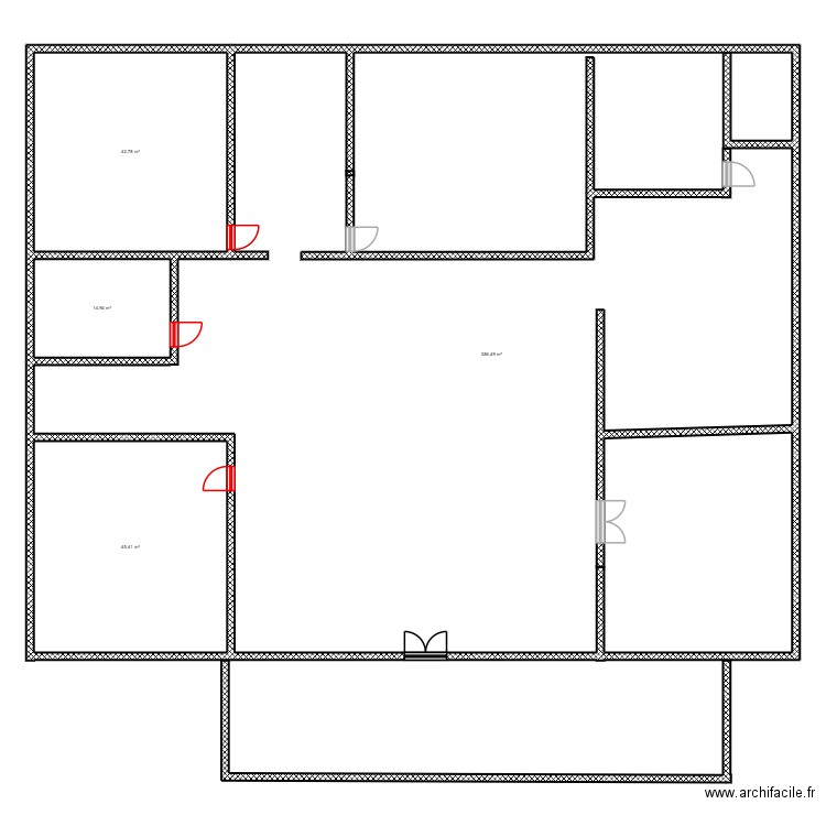 hhyy. Plan de 4 pièces et 490 m2