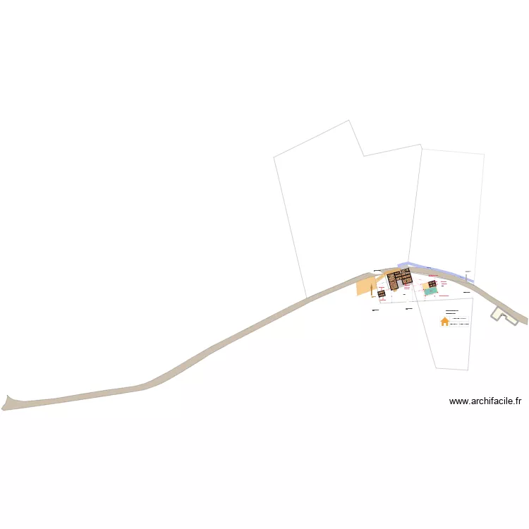 DT : PLAN DE MASSE PROJET ABRI VELO. Plan de 1  et 99 m²