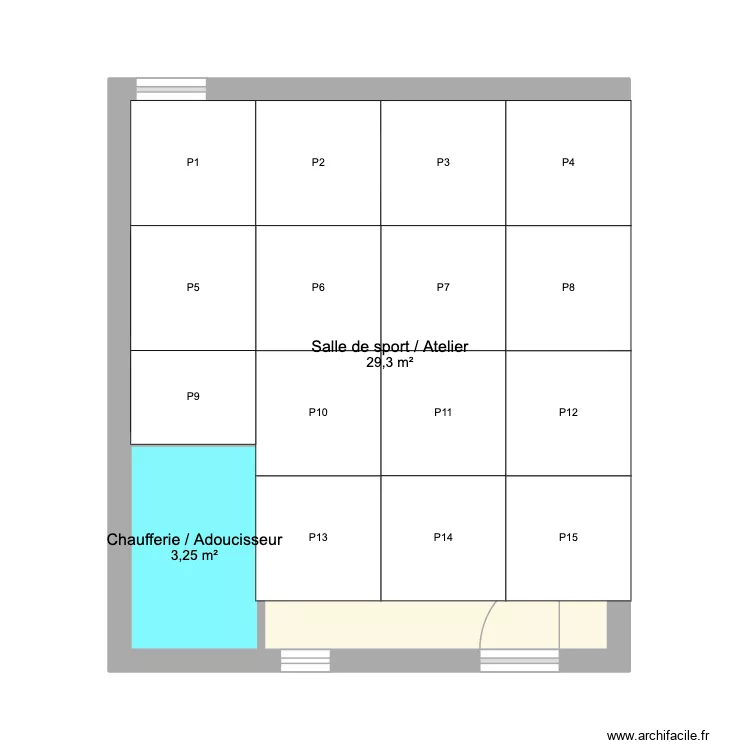 sous sol ST gely. Plan de 2  et 33 m²