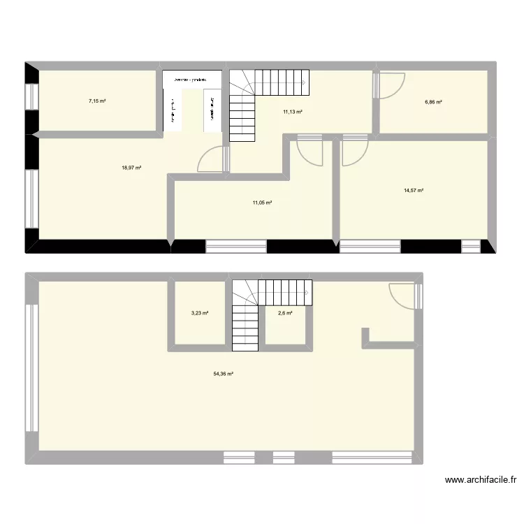 Lot 1 Essais. Plan de 9  et 130 m²