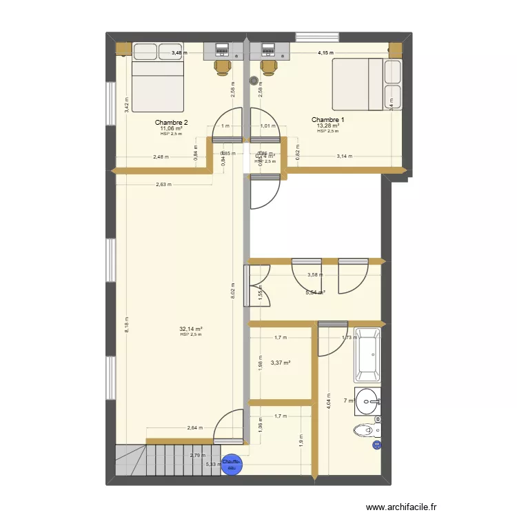 Futur Basement. Plan de 7 Pièces et 73 m² Futur Basement. Plan de 7 Pièces et 73 m²