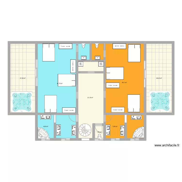 First floor. Plan de 8  et 160 m²