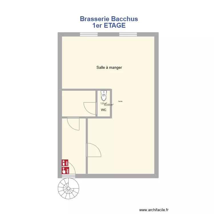 Brasserie Bacchus 1. Plan de 2 et 55 m² Brasserie Bacchus 1. Plan de 2 et 55 m²