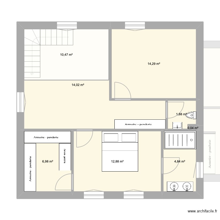 letc. Plan de 14 pièces et 233 m2