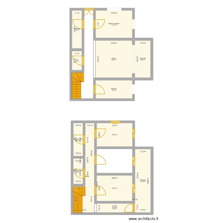 Ambohijanaka. Plan de 13 pièces et 107 m2