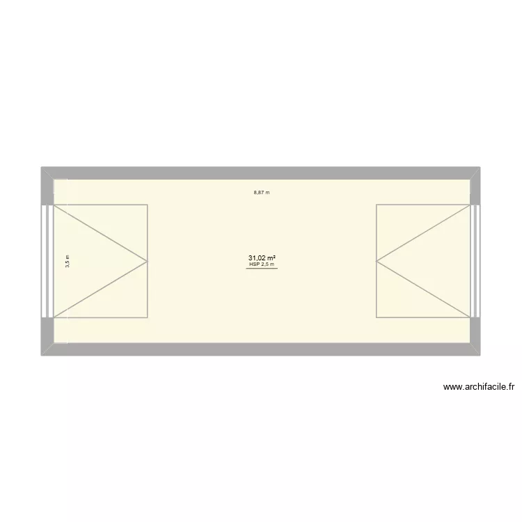 plan au sol. Plan de 1  et 31 m²
