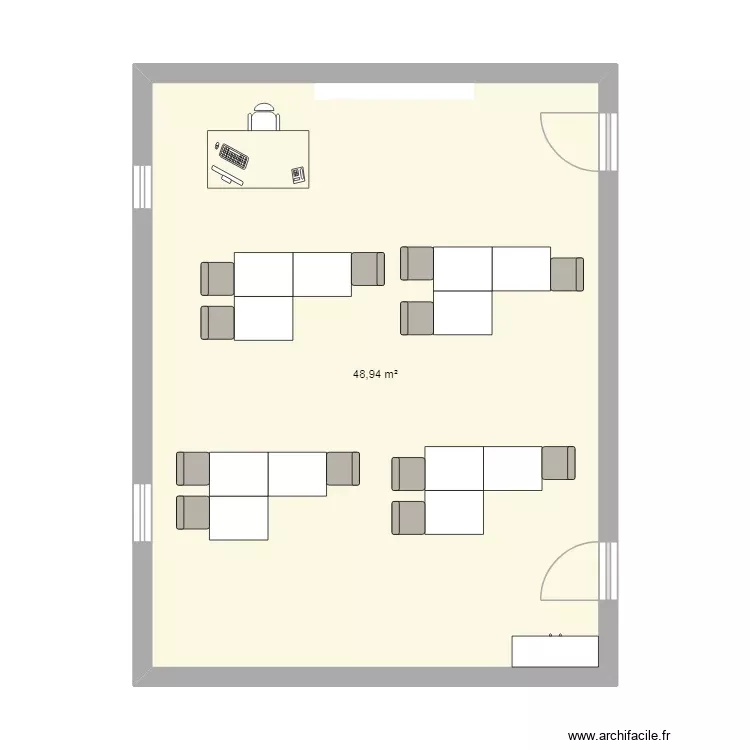compain_elea_amenagement. Plan de 1 Pièce et 49 m²