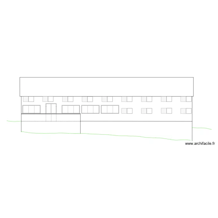 Fa&ccedil;ade Est apr&egrave;s travaux.. Plan de 