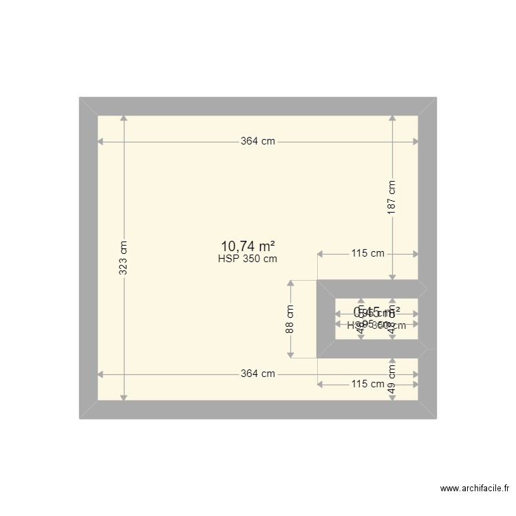 ESSAI. Plan de 2 pièces et 11 m2