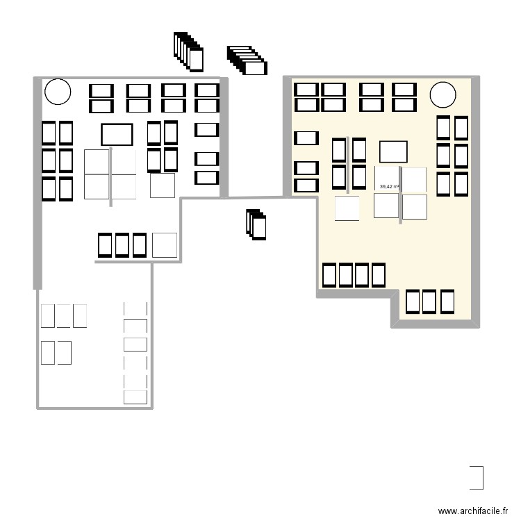 PLAN DE SALLE BEYNOST. Plan de 1 pièce et 39 m2