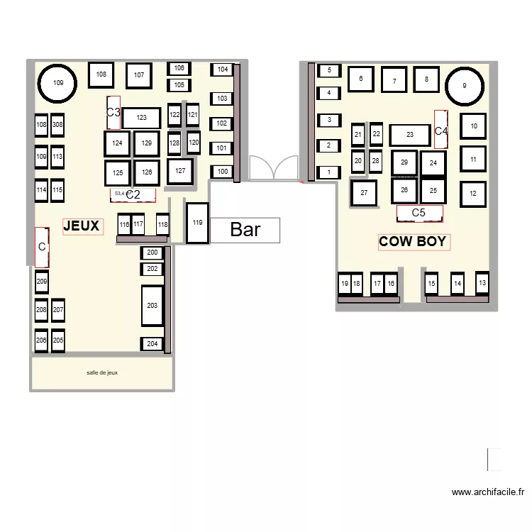 PLAN DE SALLE BEYNOST. Plan de 3 et 101 m² PLAN DE SALLE BEYNOST. Plan de 3 et 101 m²
