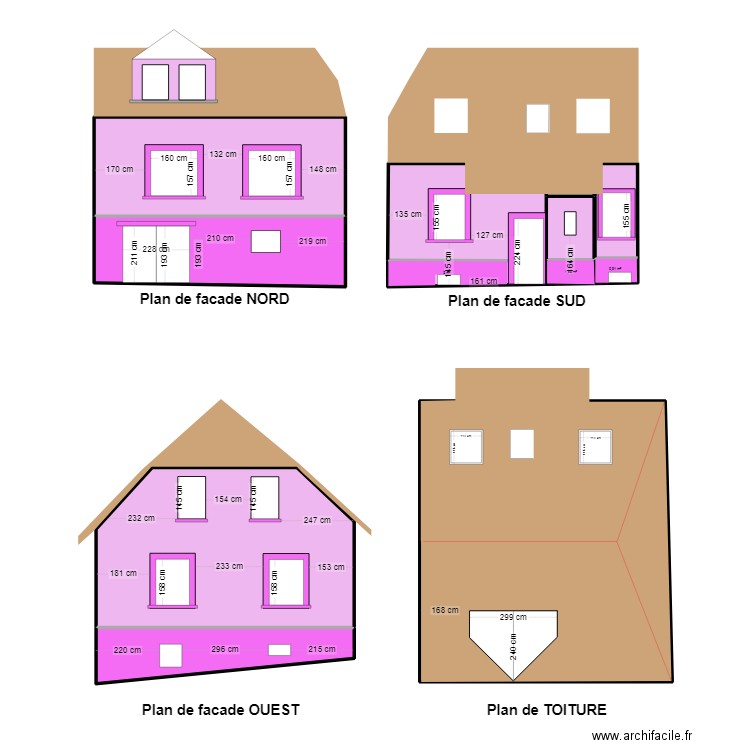 Plan de facade INITIAL 0424. Plan de 8 pièces et 219 m2