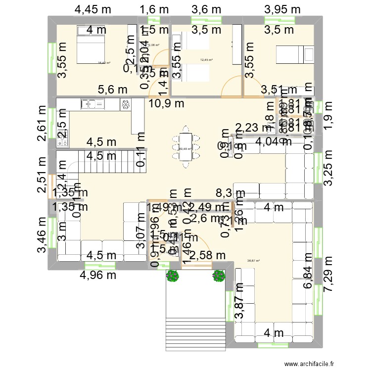 maison 2. Plan de 7 pièces et 160 m2
