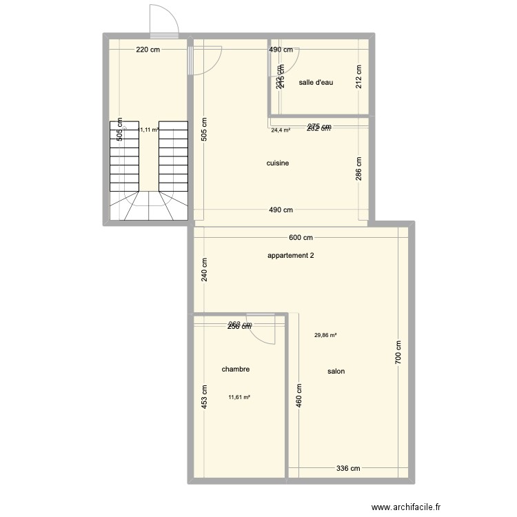 intérieur appartement 2. Plan de 0 pièce et 0 m2