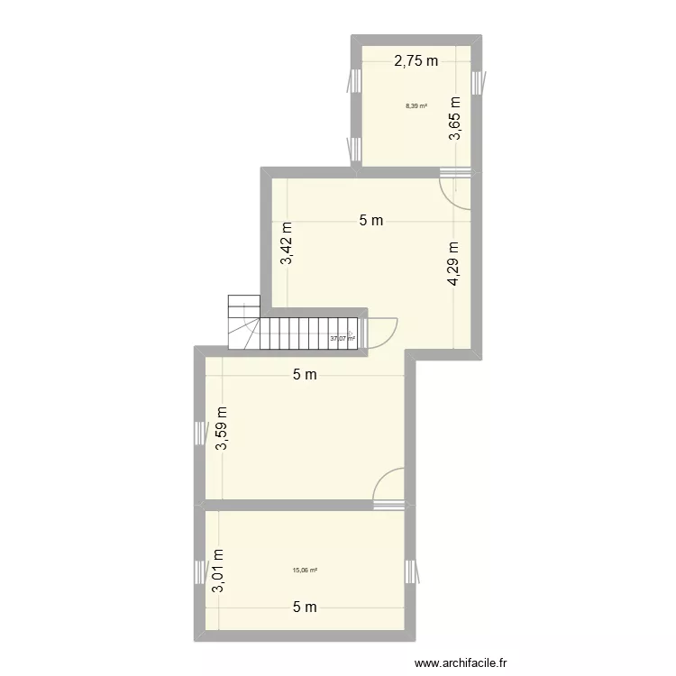 Plan cave. Plan de 3  et 61 m²