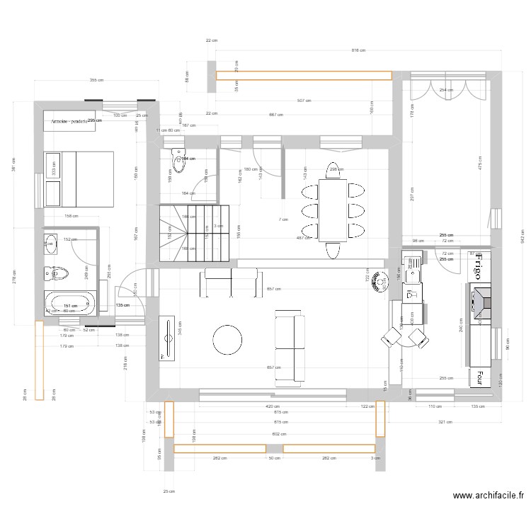 Projet 5. Plan de 6 pièces et 44 m2