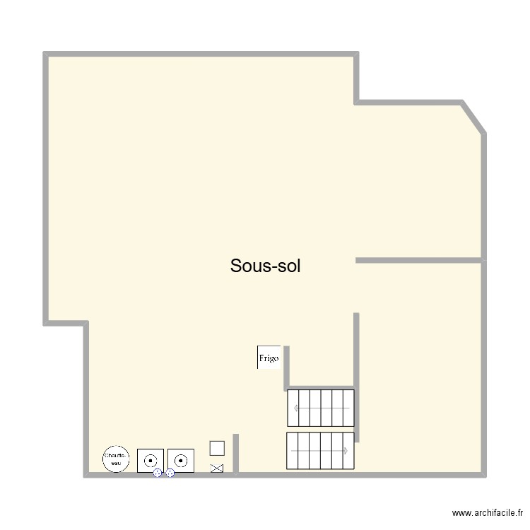 kirmann sous-sol. Plan de 1 pièce et 80 m2