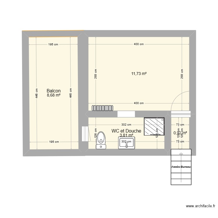 VILLA ARNAVES 1er Etage. Plan de 4 pièces et 25 m2