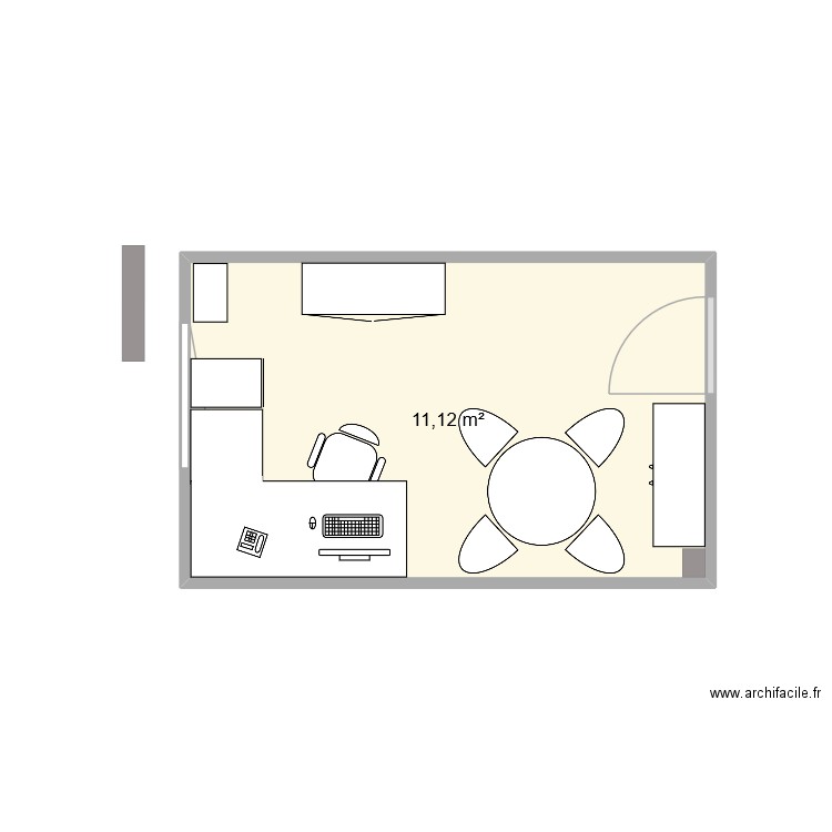 pour manuela. Plan de 1 pièce et 11 m2