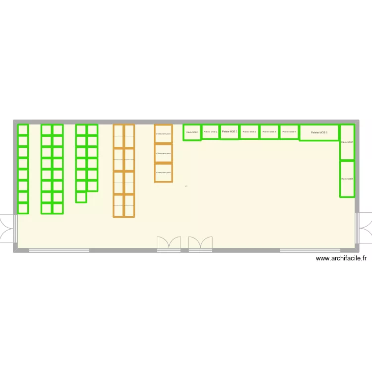 Projection 6e &eacute;tage KANAL sans maquettes bois. Plan de 
