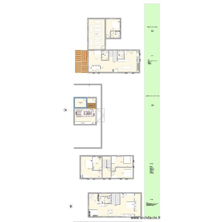 Maison Fichous ma version. Plan de 15 pièces et 323 m2