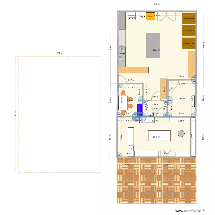 labo LMB SAVOIE 100 m2. Plan de 5  et 85 m²