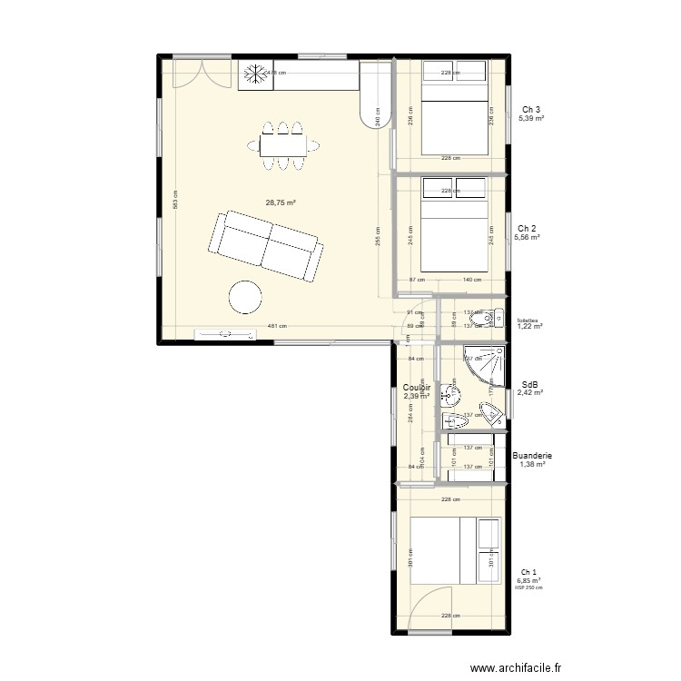 MAISON DE VACANCES Container 2024 2. Plan de 8 pièces et 54 m2