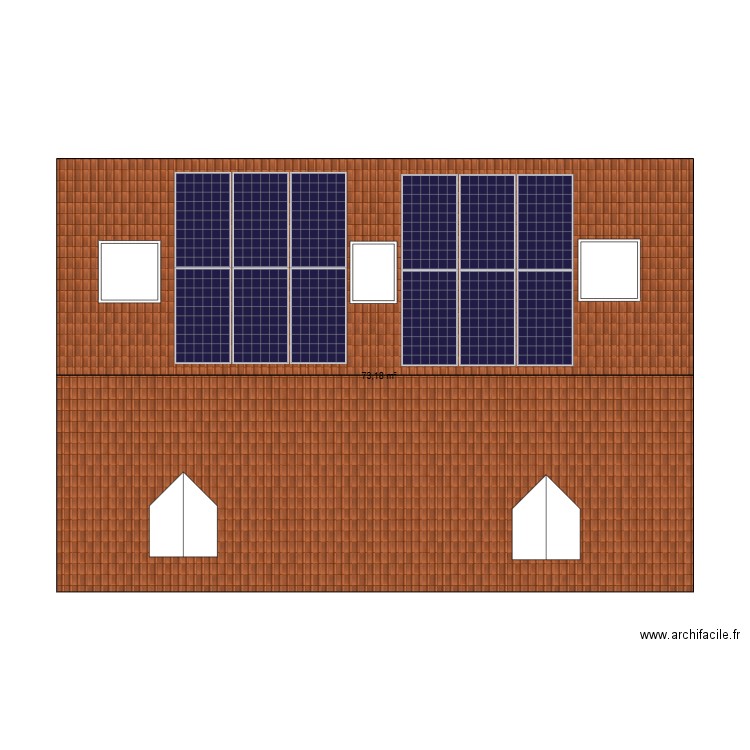Maison congis. Plan de 1 pièce et 73 m2