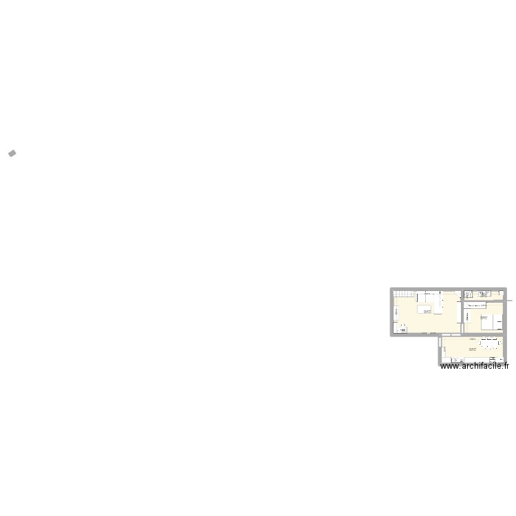 maison. Plan de 4 pièces et 50 m2