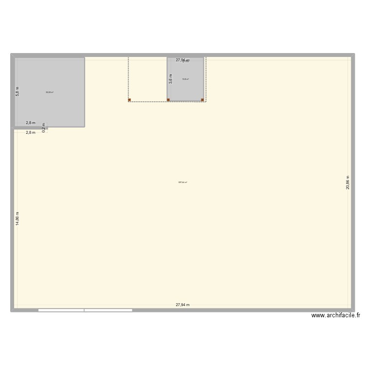 SURFACE CONVENTION. Plan de 3 pièces et 626 m2