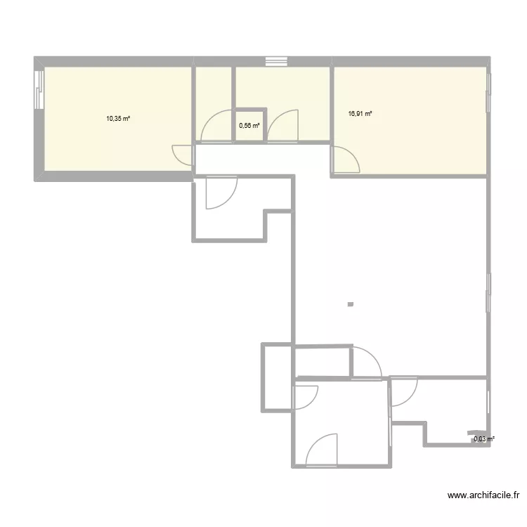 appartement avant traveaux. Plan de 4 pièces et 28 m²