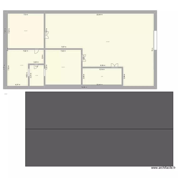 Miellerie v2. Plan de 7  et 436 m²