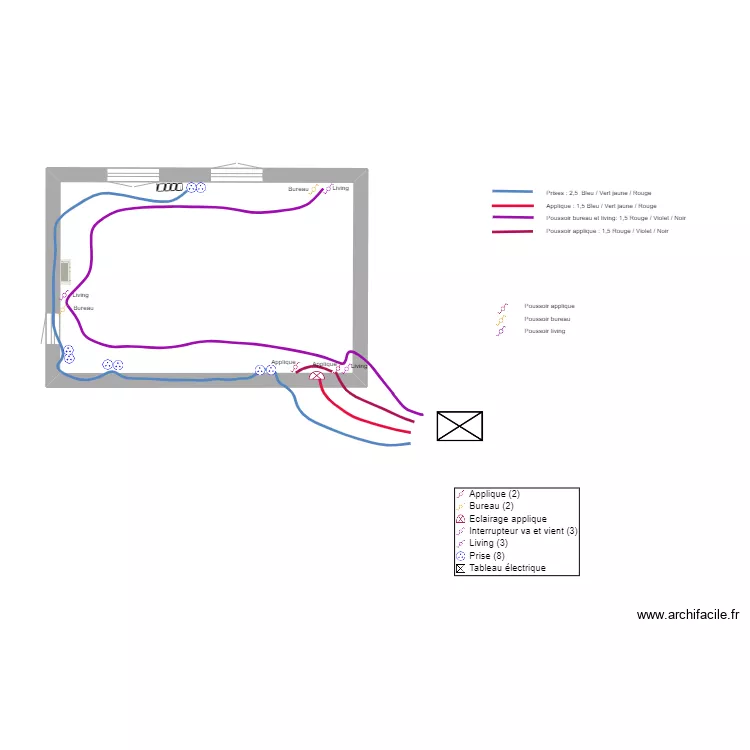 Bureau avec &eacute;lectricit&eacute; 2. Plan de 