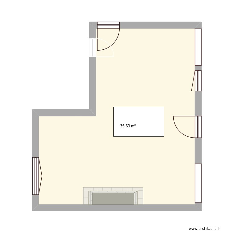 CUISINE. Plan de 1 pièce et 36 m2
