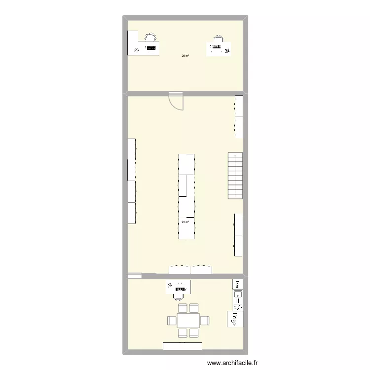 Atelier 2. Plan de 2 et 117 m² Atelier 2. Plan de 2 et 117 m²