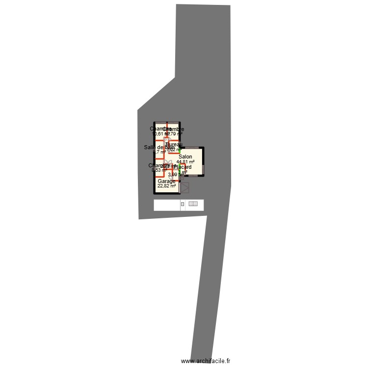 masion. Plan de 10 pièces et 122 m2