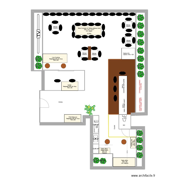 Shangri La - B 12ème étage -Rooftop V3. Plan de 4 pièces et 4 m2
