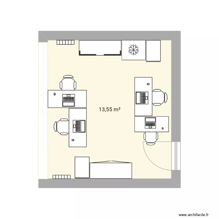 Bureau. Plan de 1 et 14 m² Bureau. Plan de 1 et 14 m²