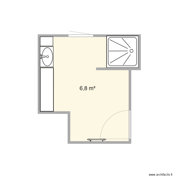 salle de bain 2. Plan de 1 pièce et 7 m2