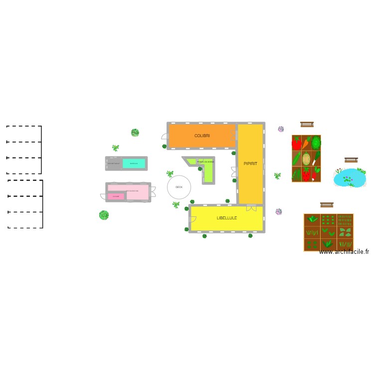 PLAN evaluation. Plan de 8 pièces et 140 m2