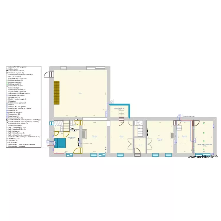 Rénovation des 3 chambres façade. Plan de 25 Pièces et 398 m² Rénovation des 3 chambres façade. Plan de 25 Pièces et 398 m²