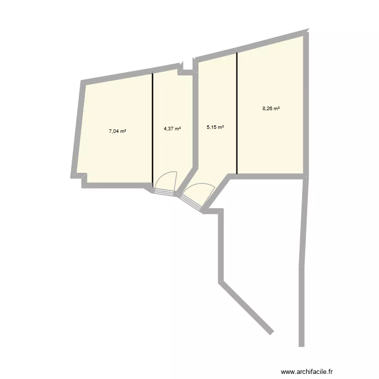 96 Jaur&egrave;s MTT R+2. Plan de 4  et 25 m²
