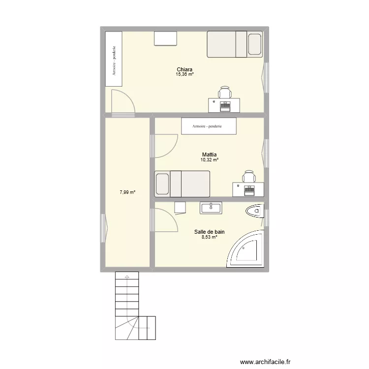 1 er. Plan de 4 et 42 m² 1 er. Plan de 4 et 42 m²