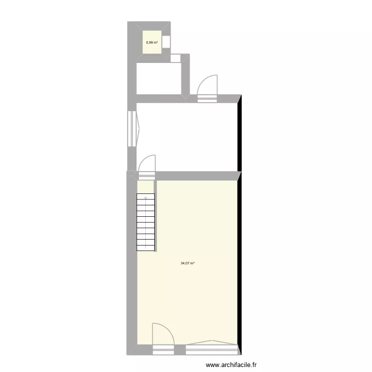Maison Mons rez de chauss&eacute;e. Plan de 2  et 35 m²