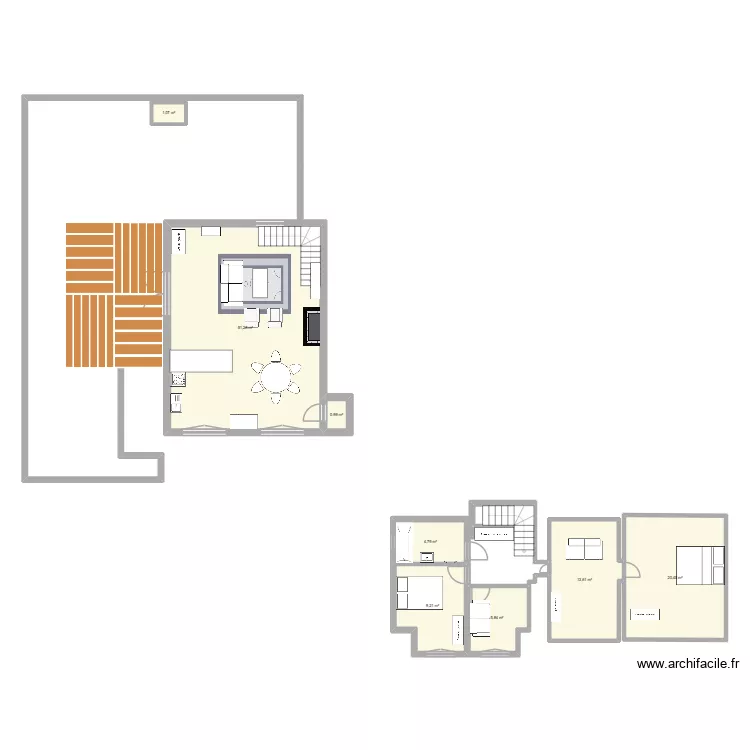 MAISON GUIDEL. Plan de 8  et 107 m²