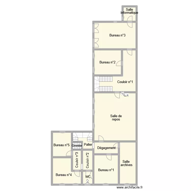 valencay etage. Plan de 15  et 206 m²