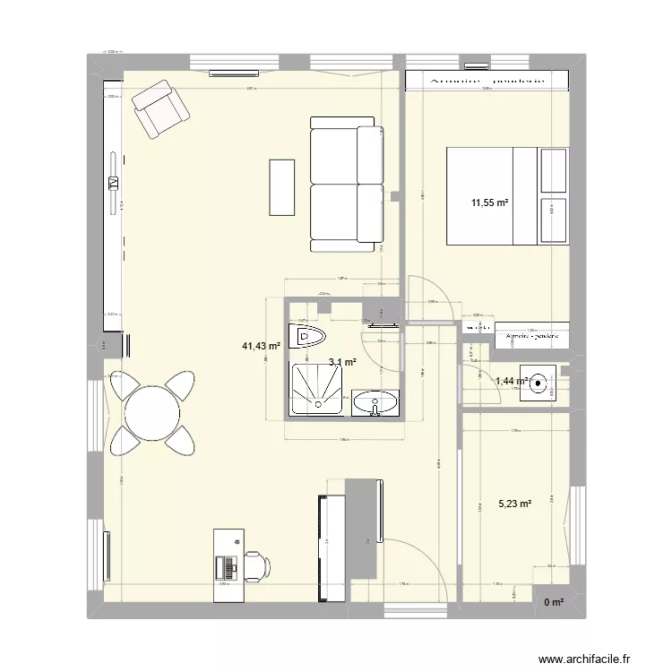 Cuisine + Buanderie séparées + Isolation. Plan de Cuisine + Buanderie séparées + Isolation. Plan de