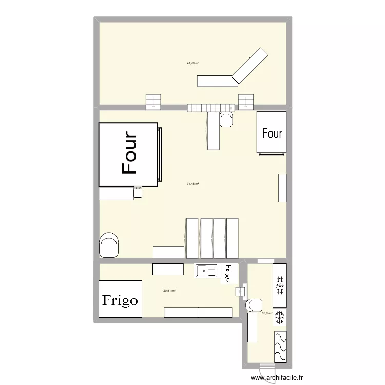 plan boulange rdc. Plan de 4  et 147 m²