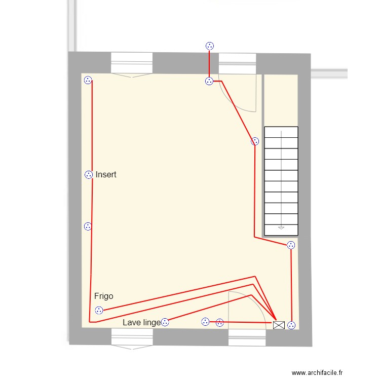 Mélanie RDC prises. Plan de 1 pièce et 31 m2